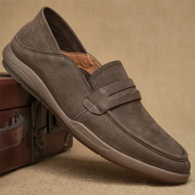 Cowhide Genuine Leather Slip-on Loafers Shoes
